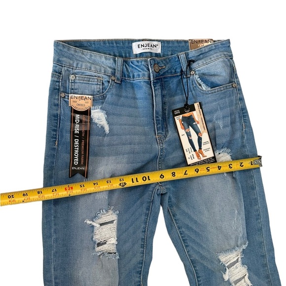 Enjean Midrise Ankle Length Destroyed Distressed Skinny Fit Jeans Size 13 - Picture 15 of 17